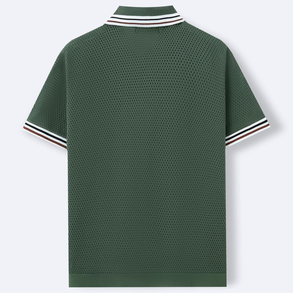 Mens Knit Polo Short Sleeve Viscose Green