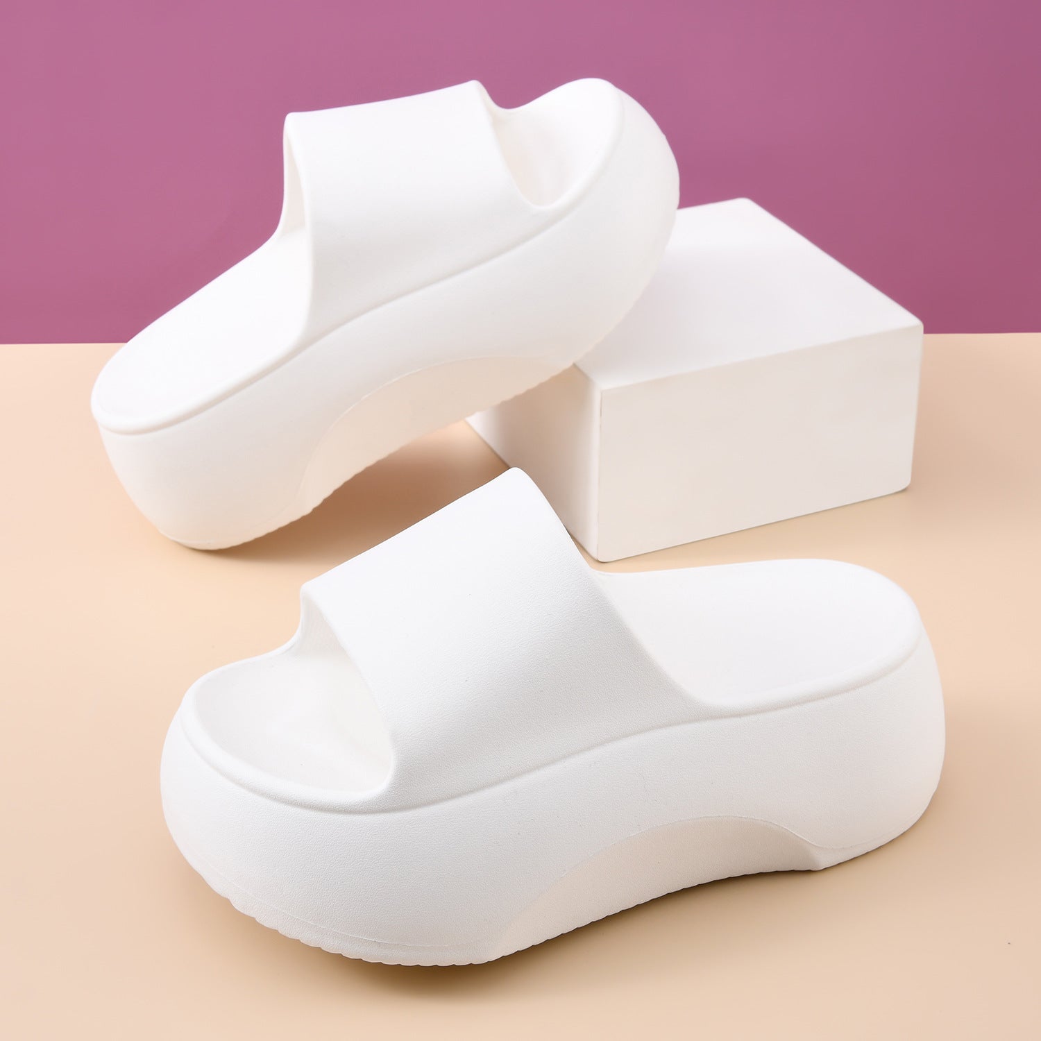 Elevated Platform Slide Sandals