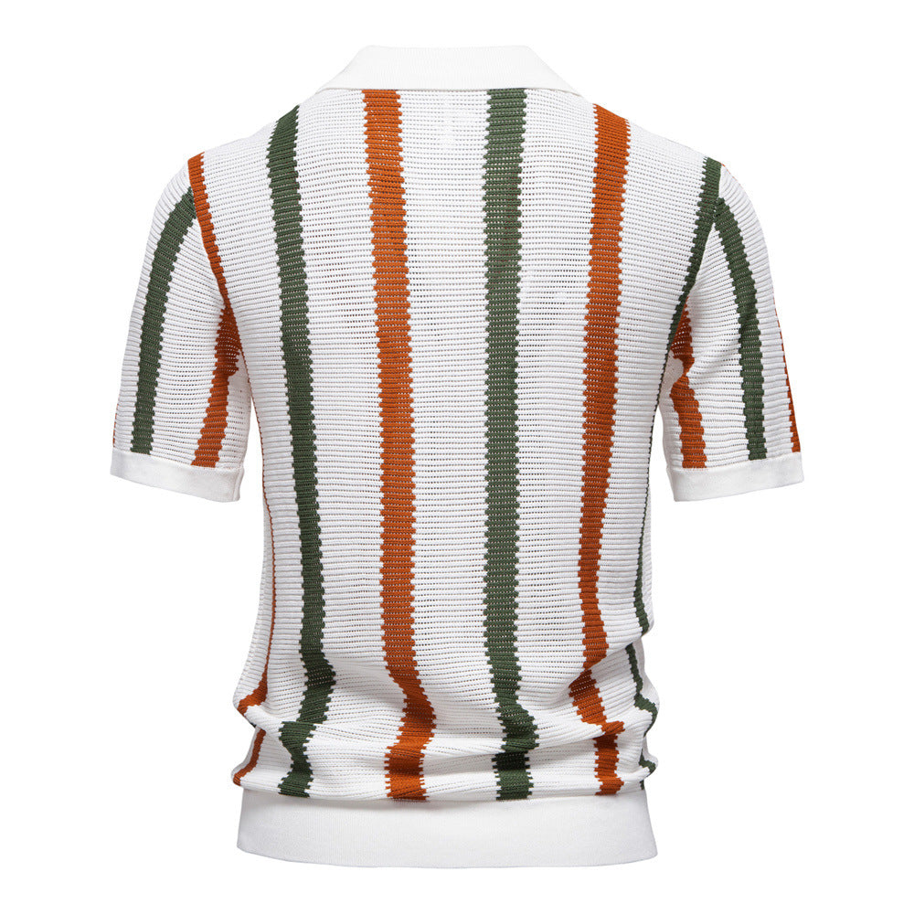 Mens Linen Resort Polo Short Sleeve Four Color