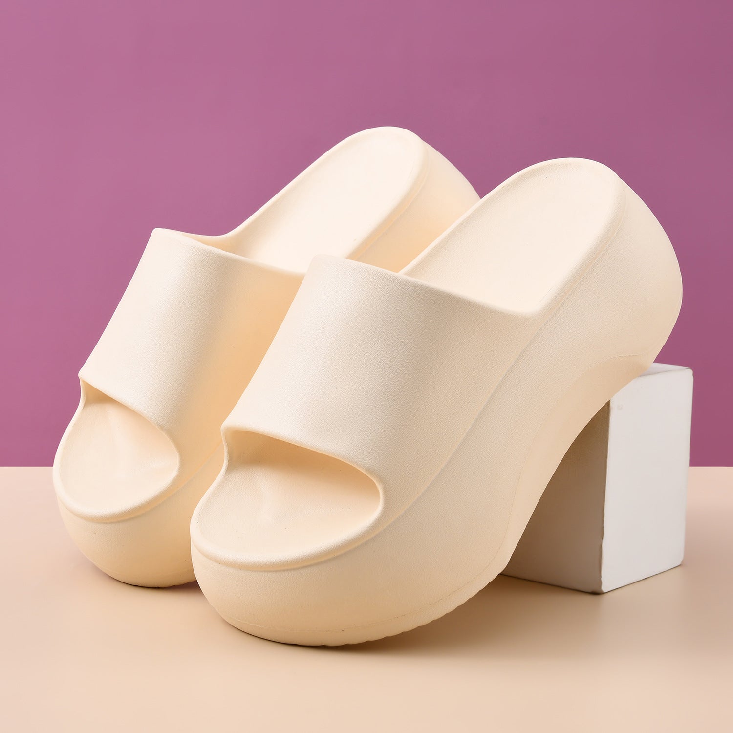 Elevated Platform Slide Sandals