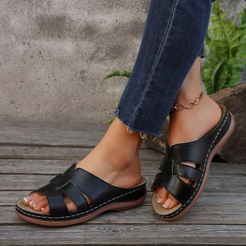 Leather Strap Sandals Soft Insole