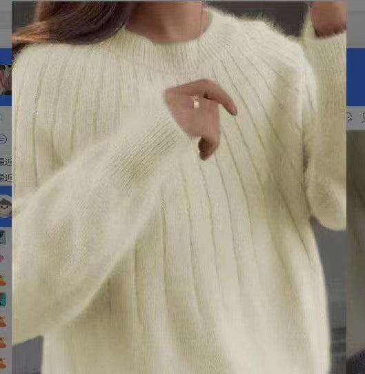 Women's Ribbed Knit Sweater Soft Plus Size Cozy Winter