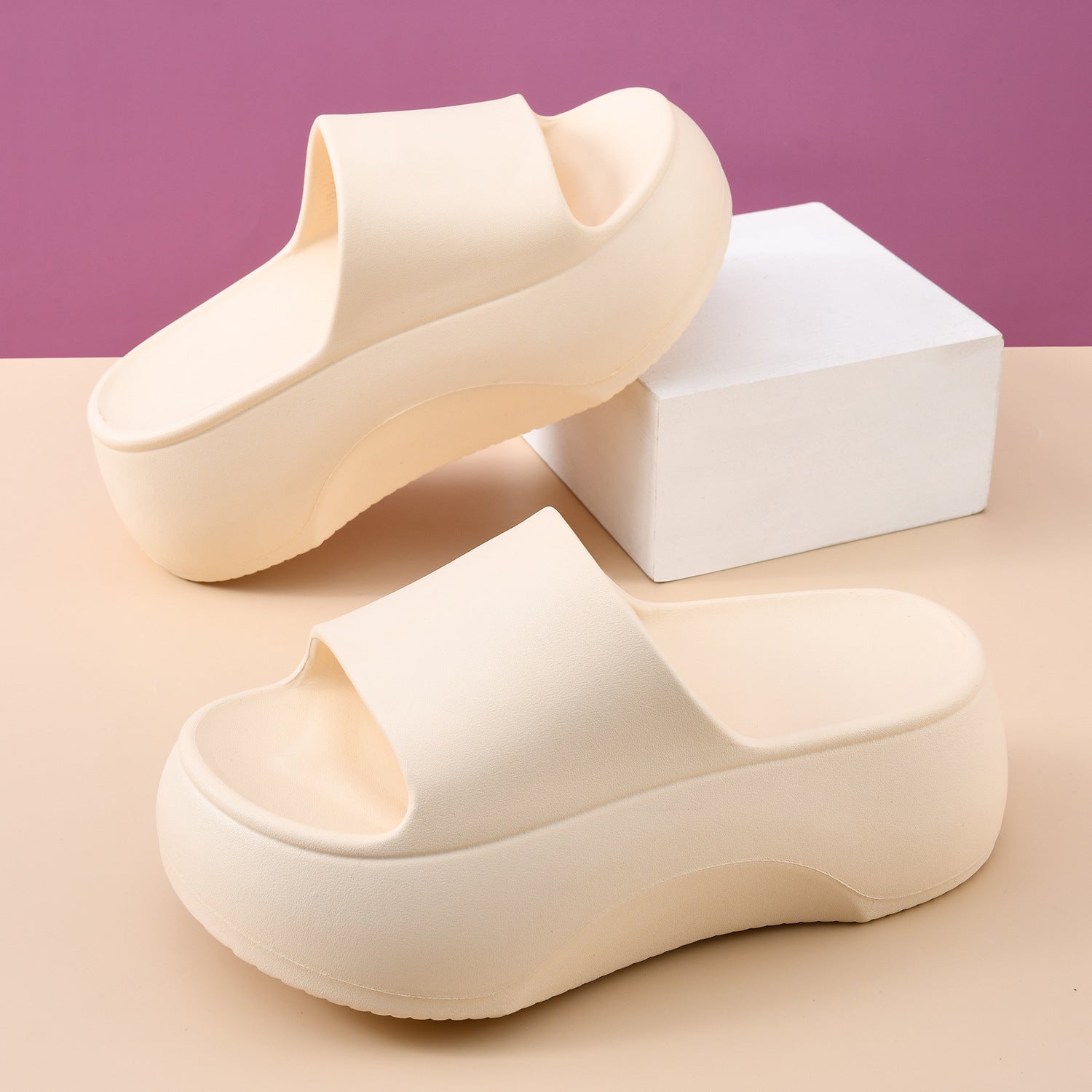 Elevated Platform Slide Sandals