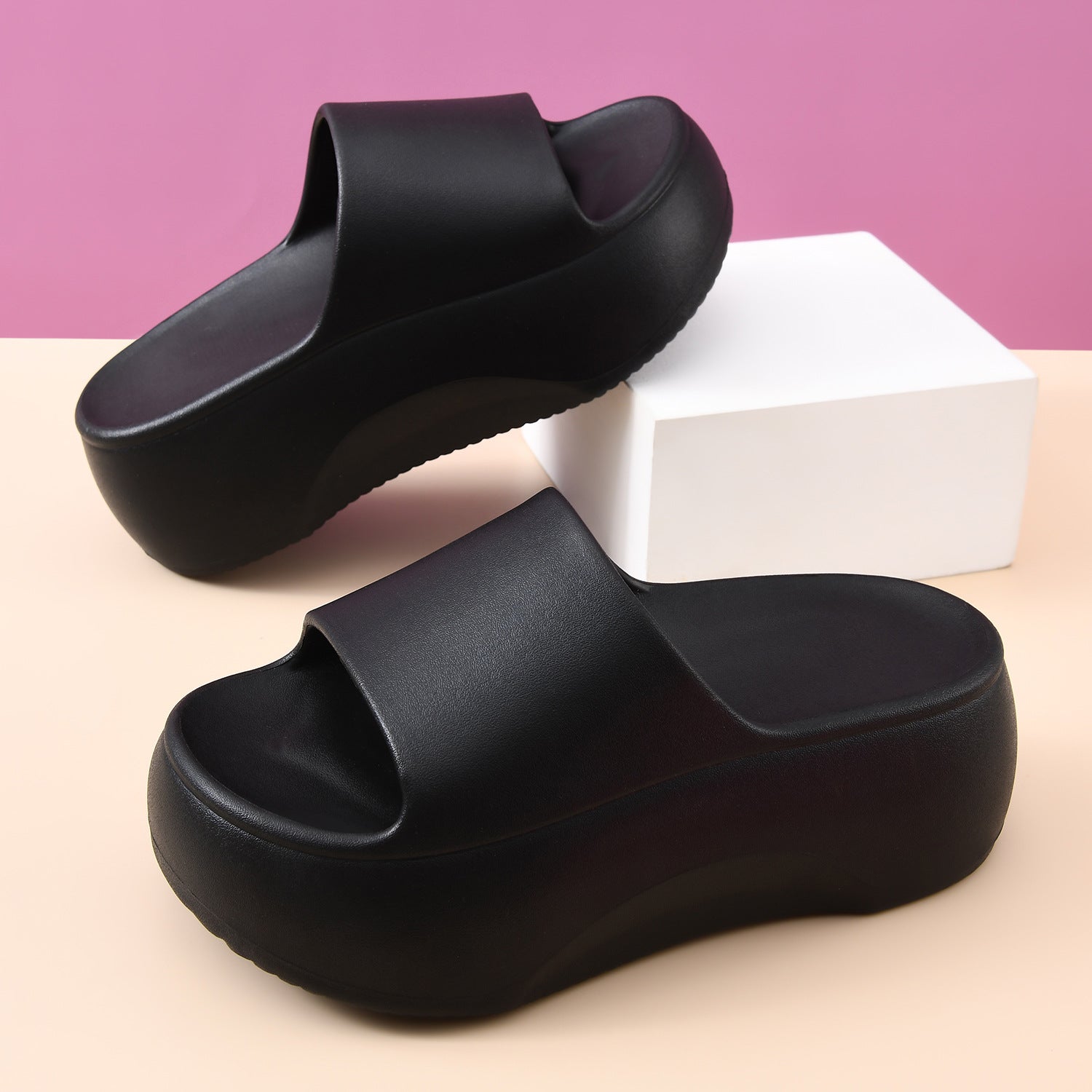 Elevated Platform Slide Sandals