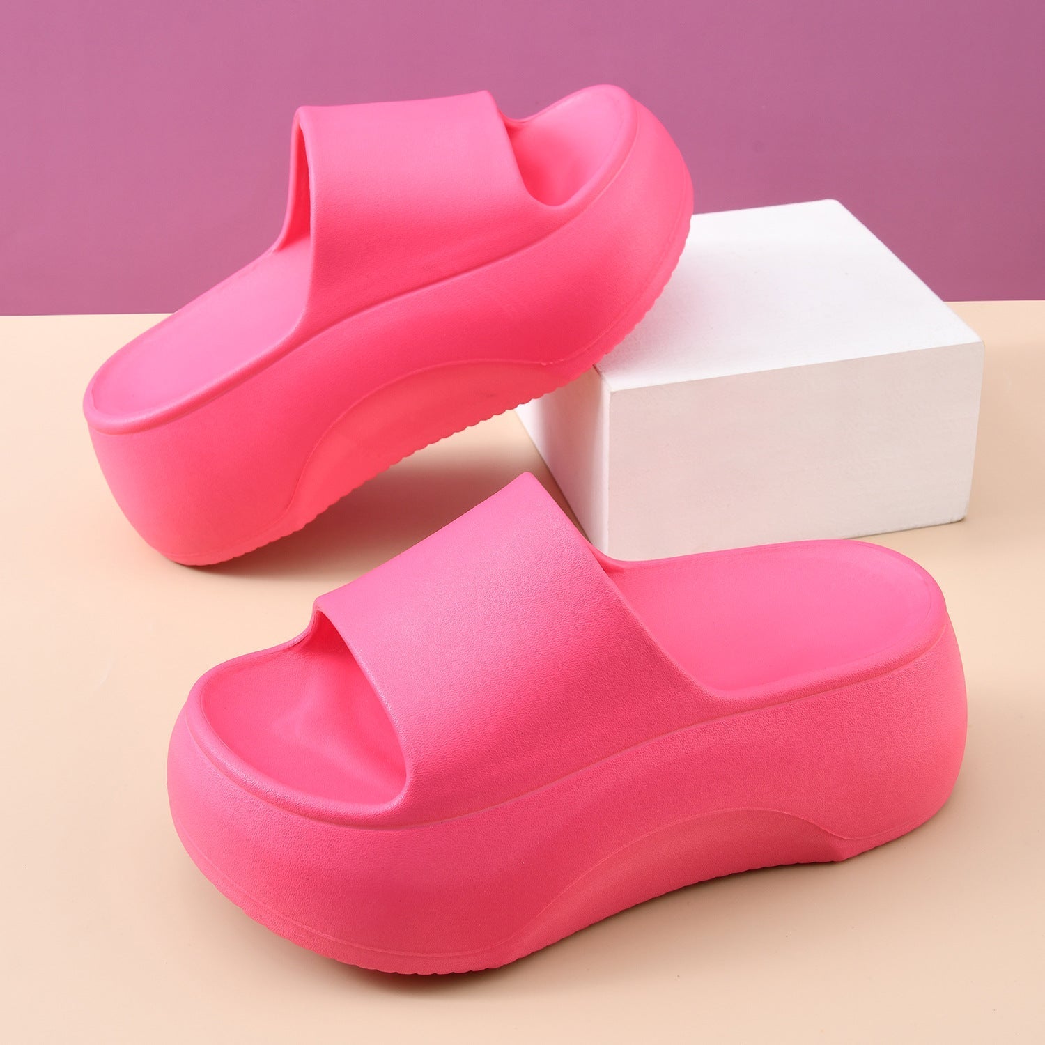 Elevated Platform Slide Sandals