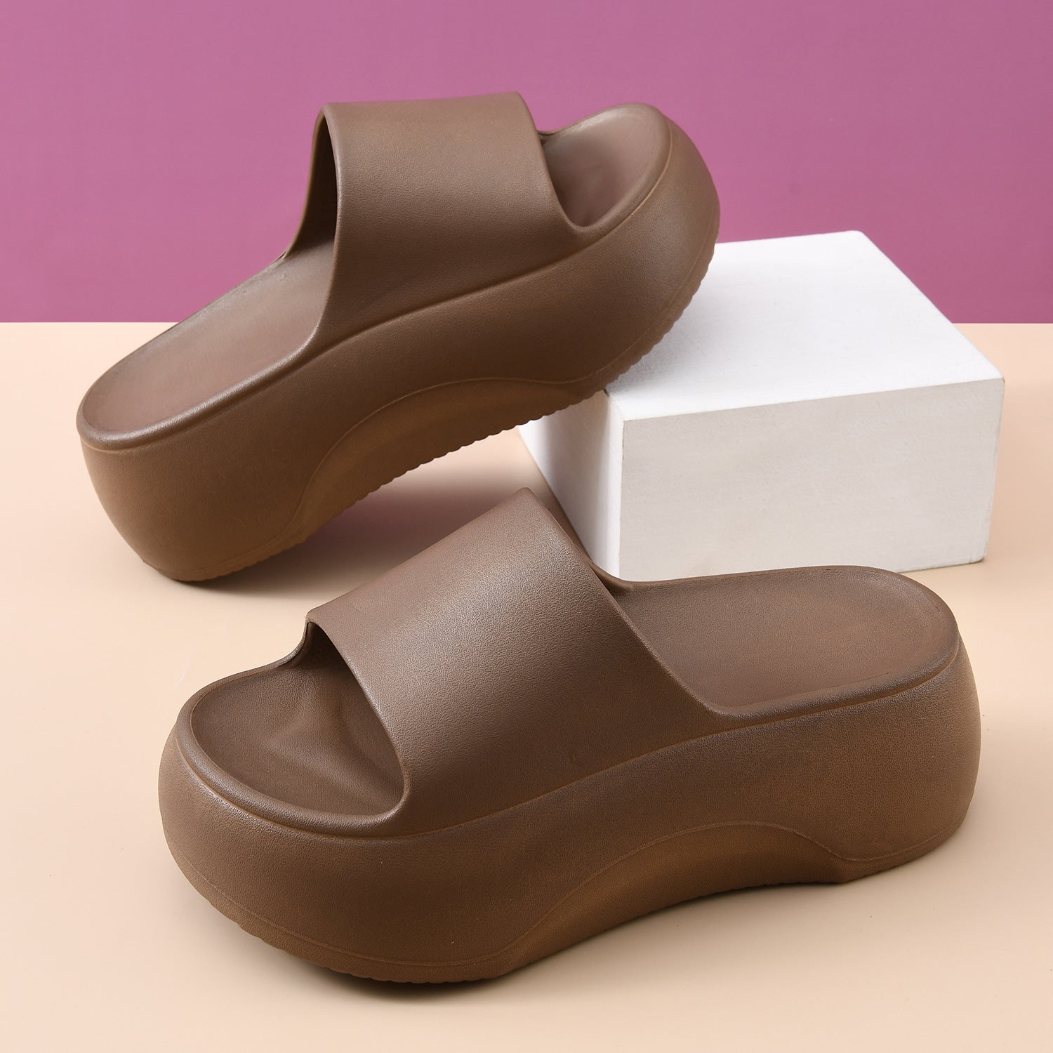 Elevated Platform Slide Sandals