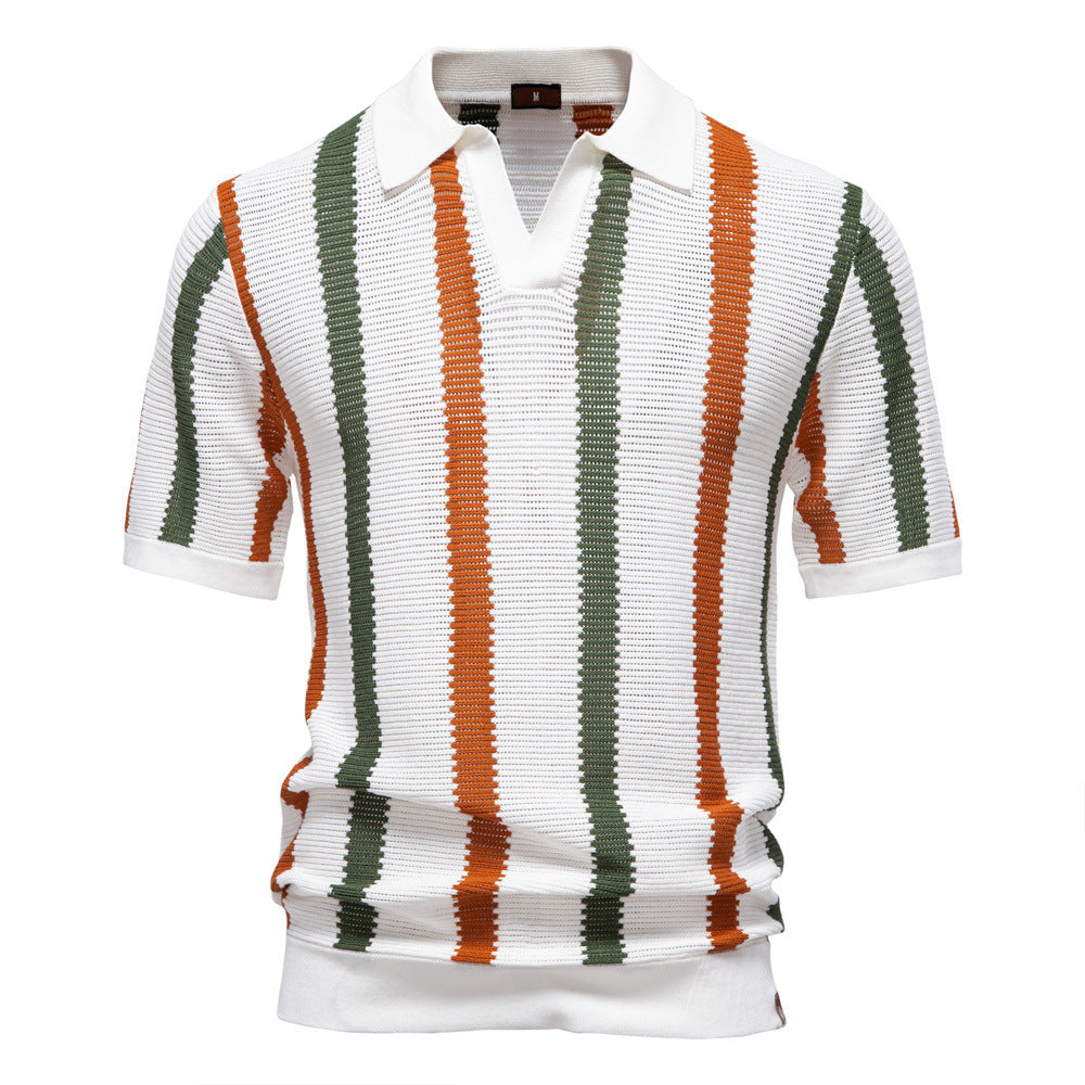 Mens Linen Resort Polo Short Sleeve Four Color