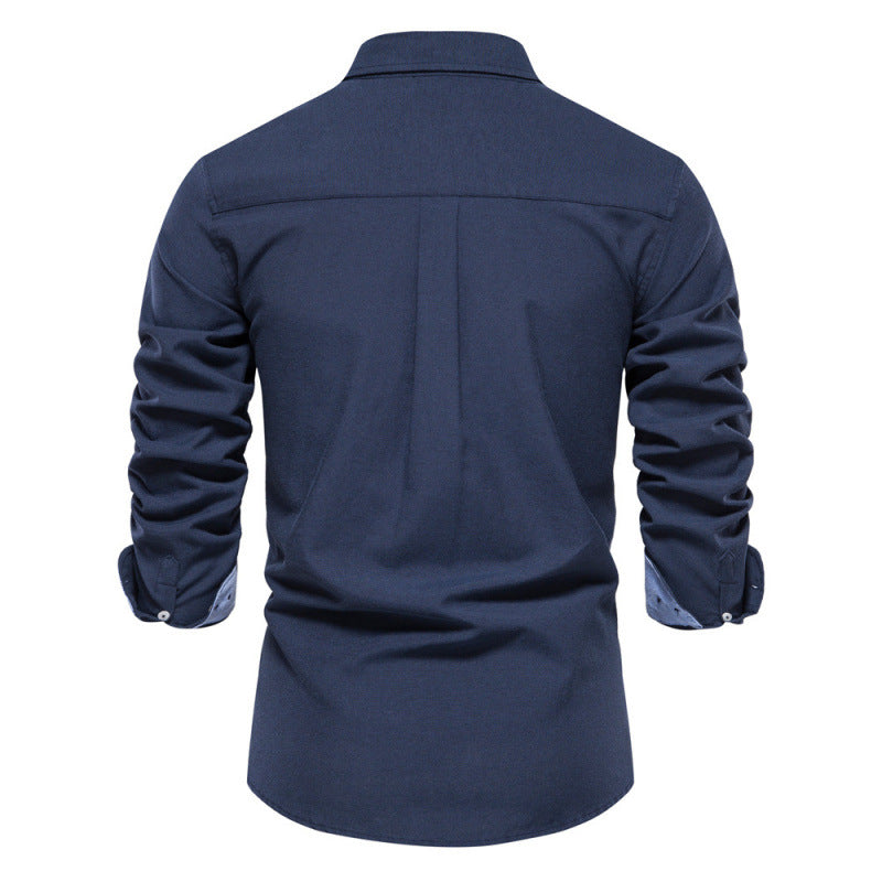 Mens Shirt Long Sleeve Button Down Five Color