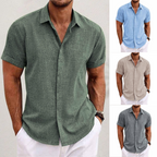 Men's Linen Shirt With Short Sleeves And Airy Fit