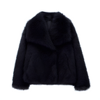 Faux Fur Winter Coat Plush Soft Warm Look Cosy