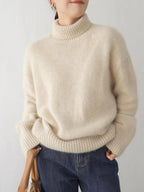 Women's Turtleneck Sweater Soft Knit Elegant Winter Warm