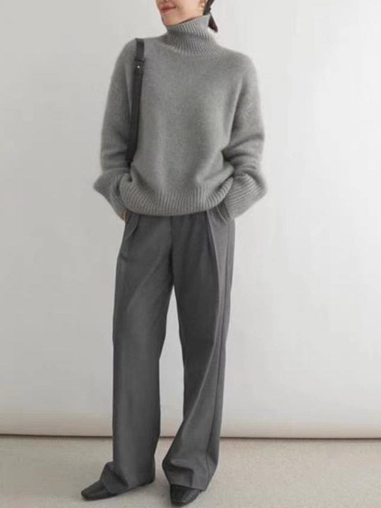 Women's Turtleneck Sweater Soft Knit Elegant Winter Warm