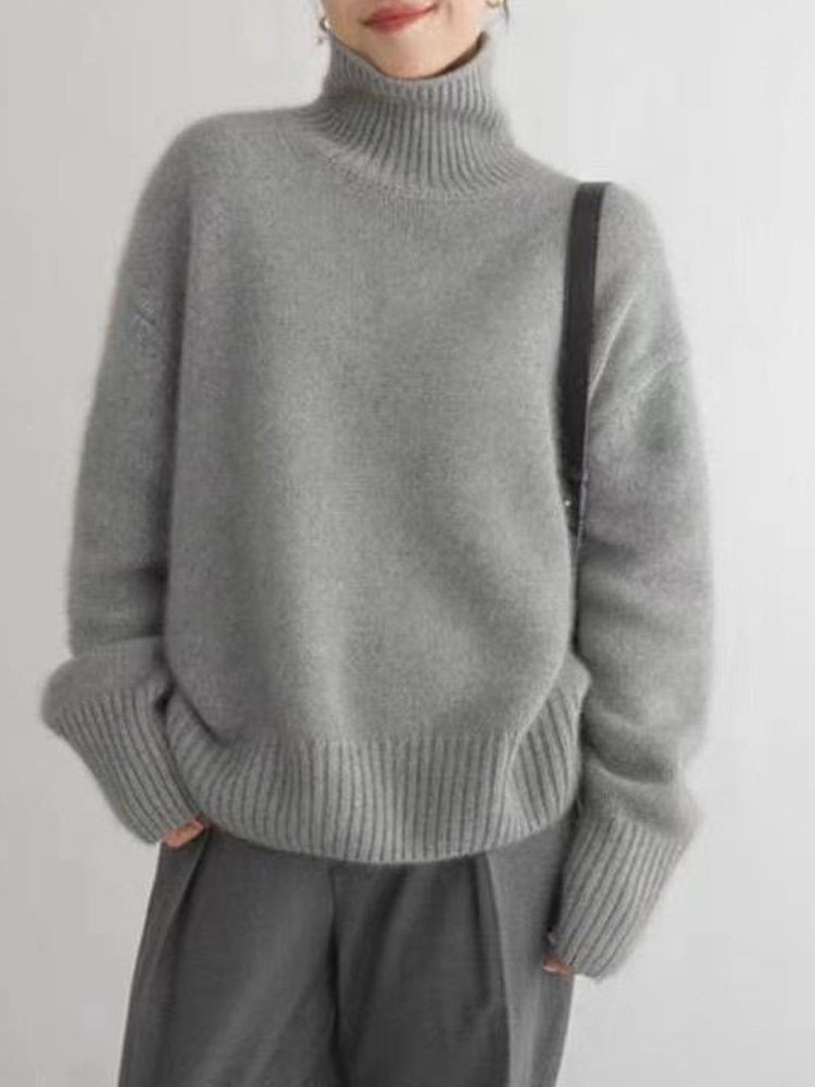 Women's Turtleneck Sweater Soft Knit Elegant Winter Warm
