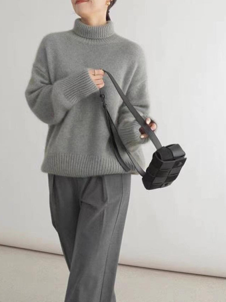 Women's Turtleneck Sweater Soft Knit Elegant Winter Warm