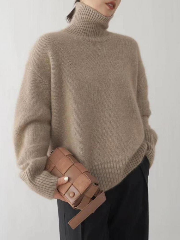 Women's Turtleneck Sweater Soft Knit Elegant Winter Warm