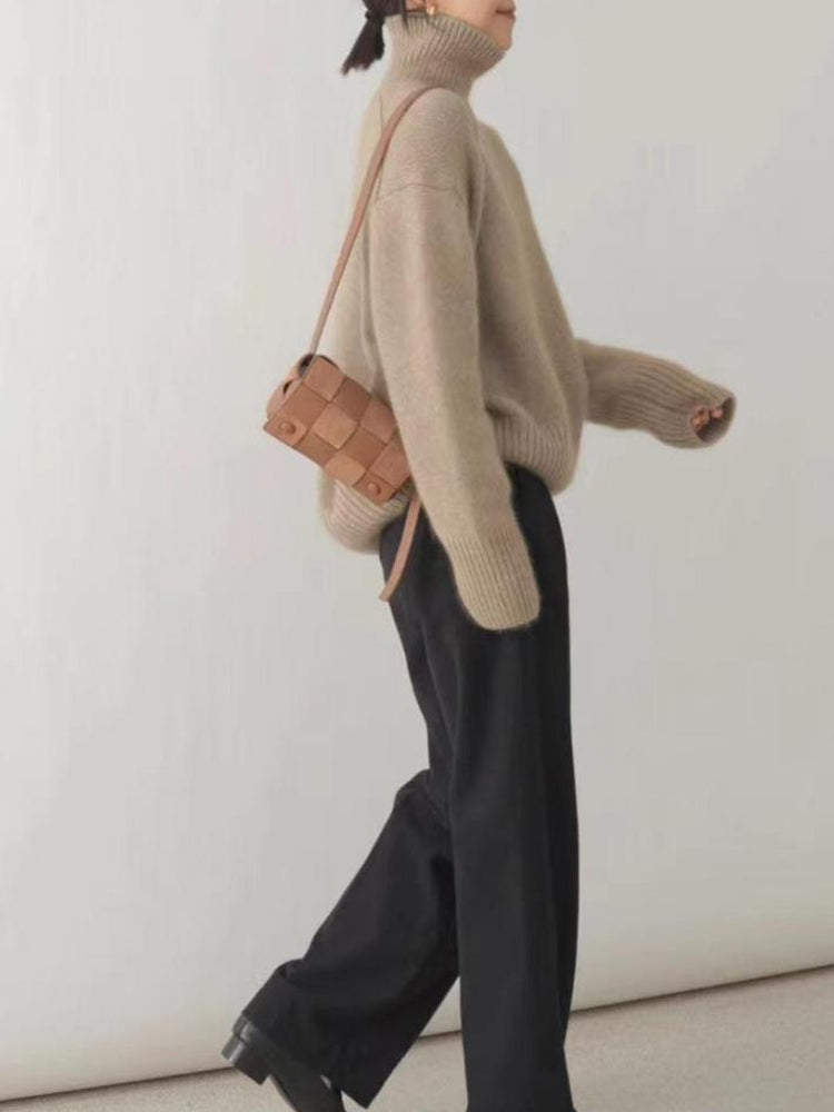 Women's Turtleneck Sweater Soft Knit Elegant Winter Warm
