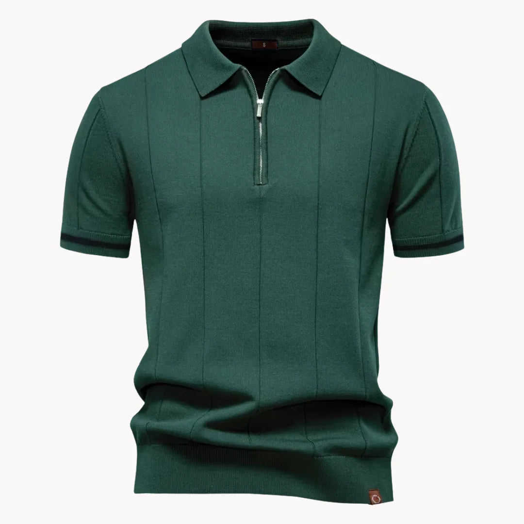 Mens Short Zip Polo Classic Collar
