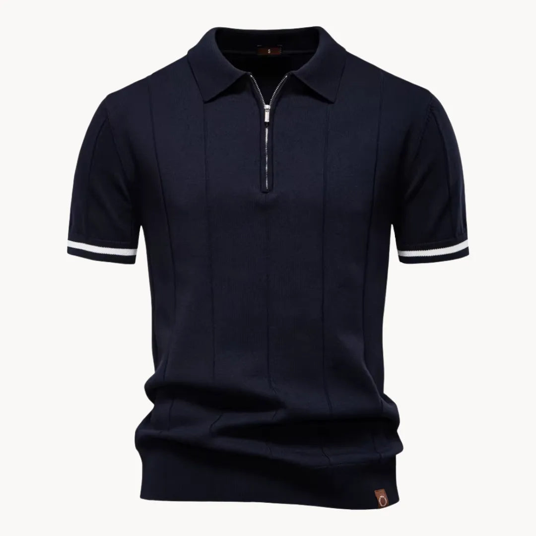 Mens Short Zip Polo Classic Collar