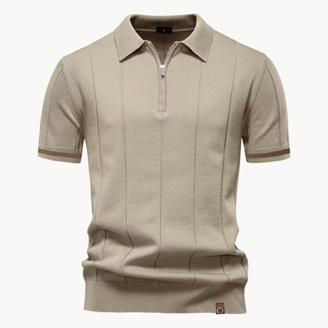 Mens Short Zip Polo Classic Collar