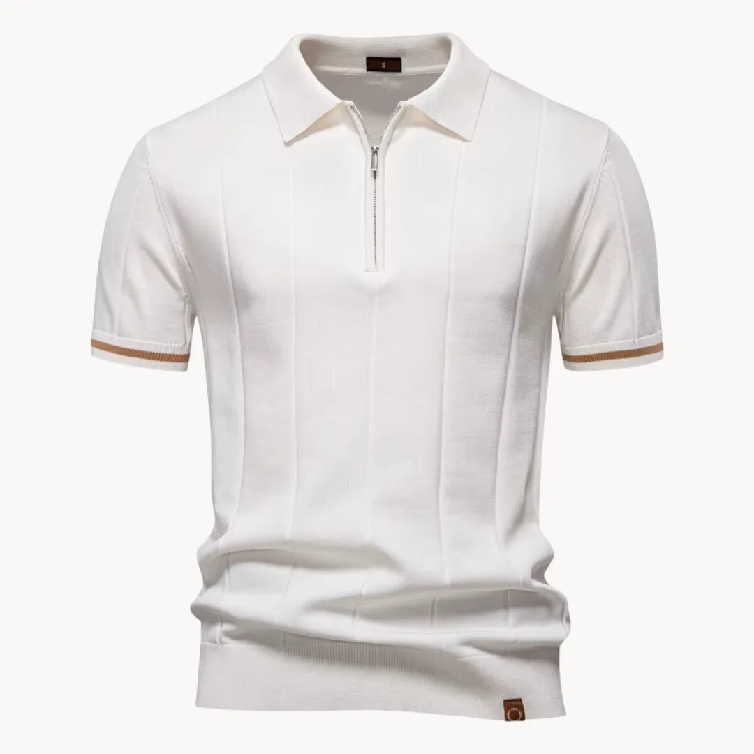 Mens Short Zip Polo Classic Collar