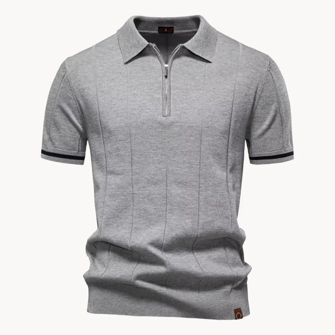 Mens Short Zip Polo Classic Collar