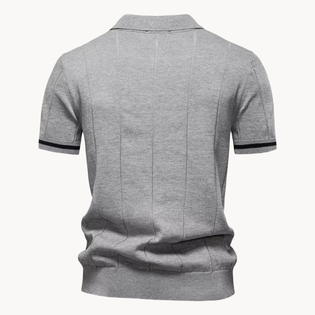 Mens Short Zip Polo Classic Collar
