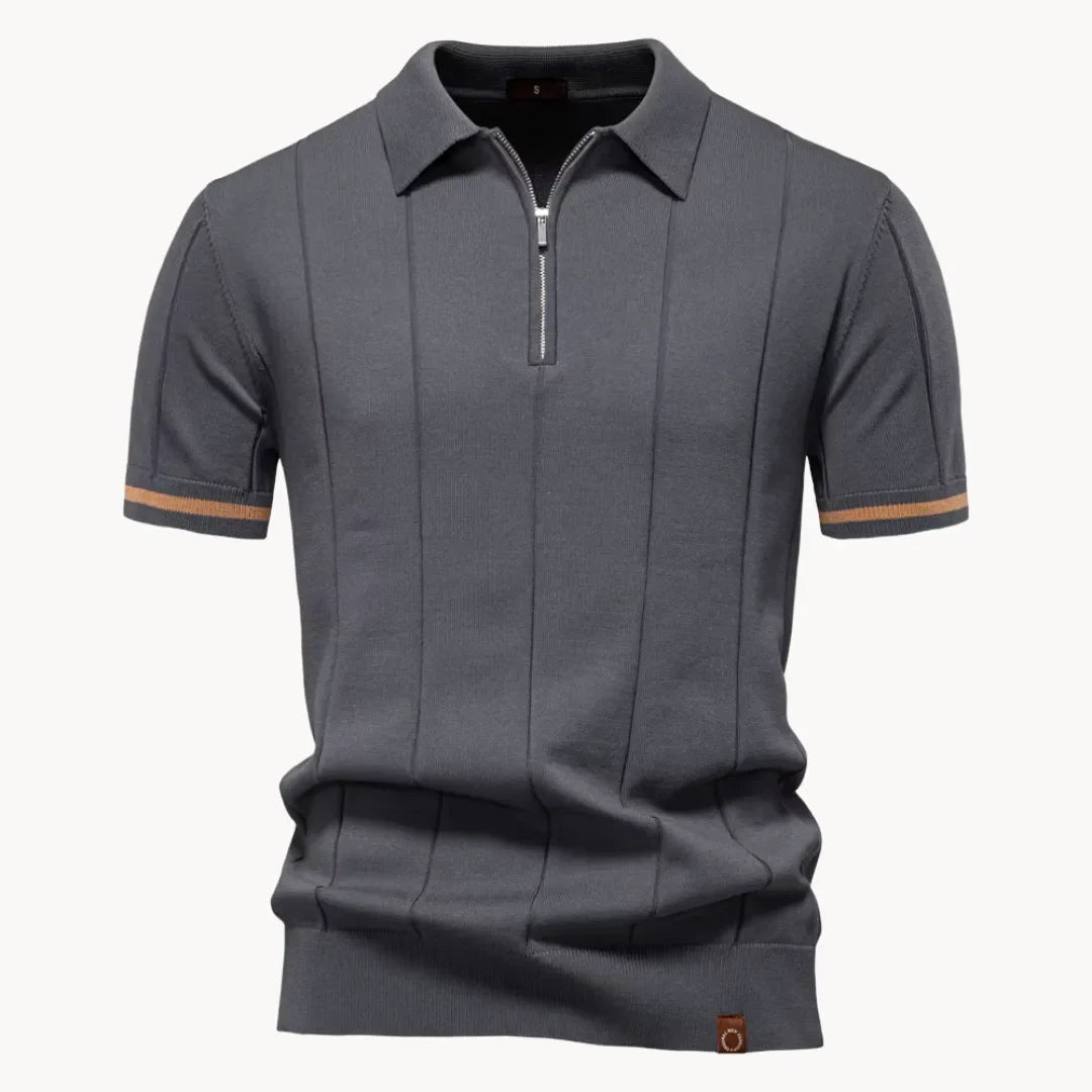 Mens Short Zip Polo Classic Collar