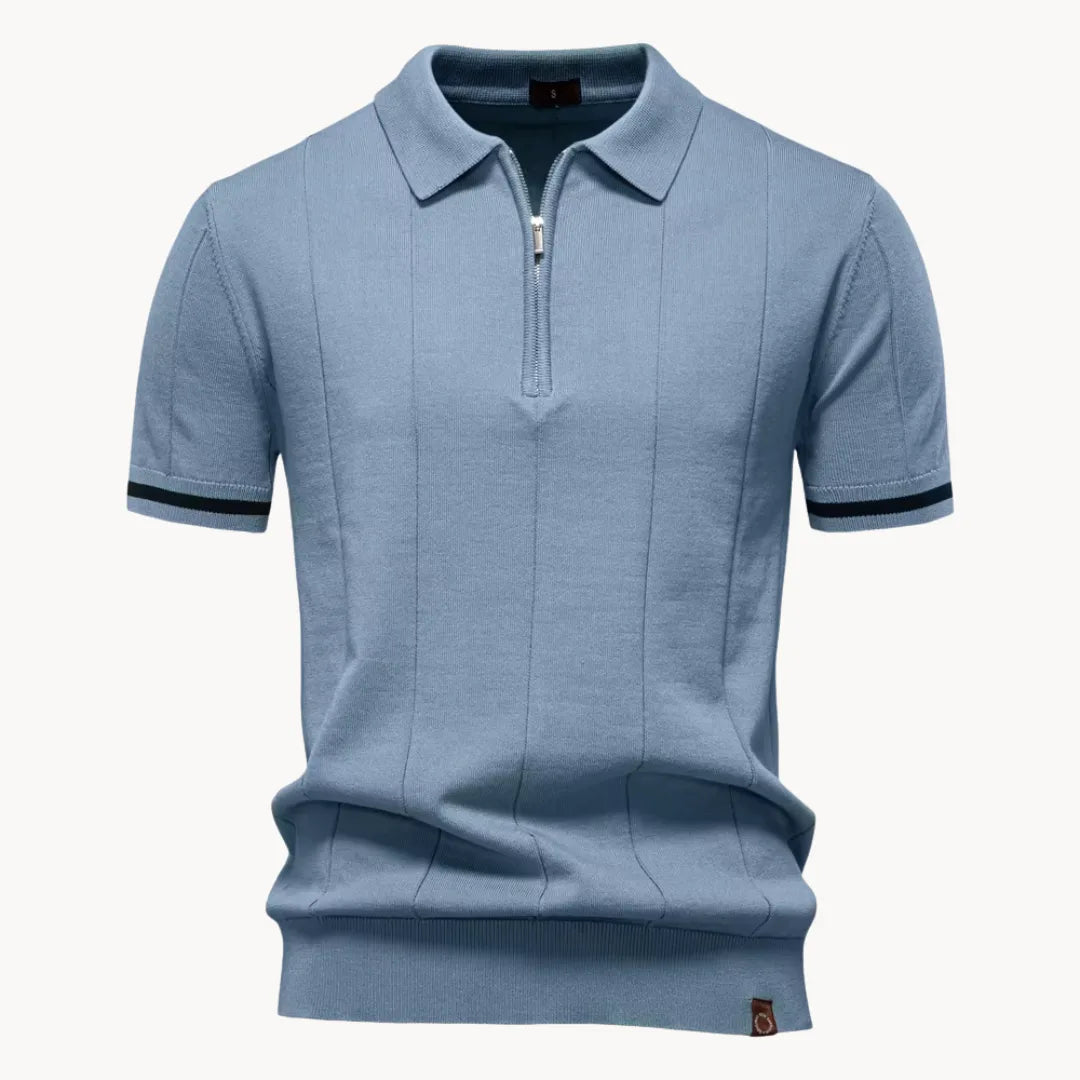 Mens Short Zip Polo Classic Collar