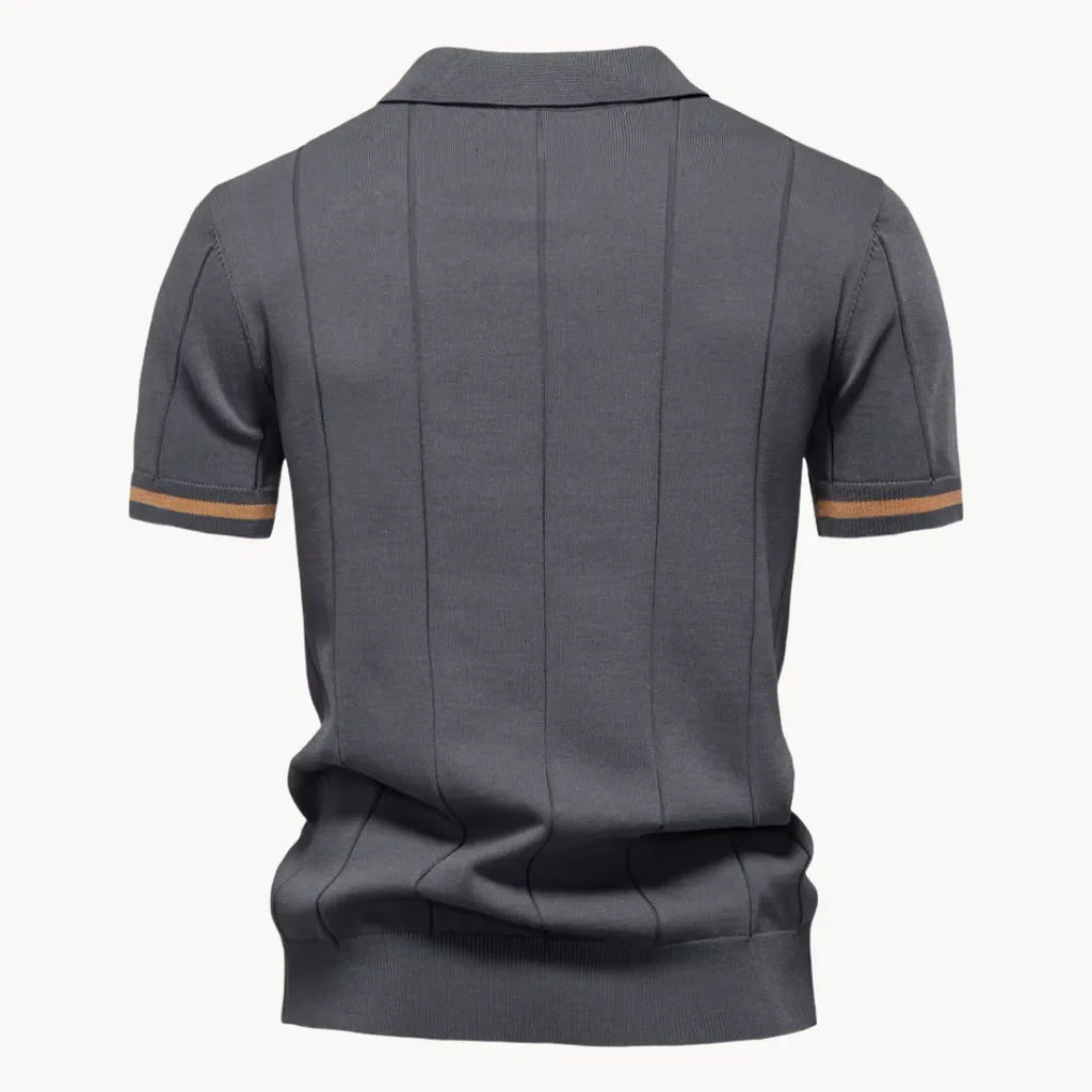 Mens Short Zip Polo Classic Collar
