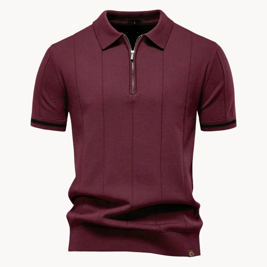 Mens Short Zip Polo Classic Collar