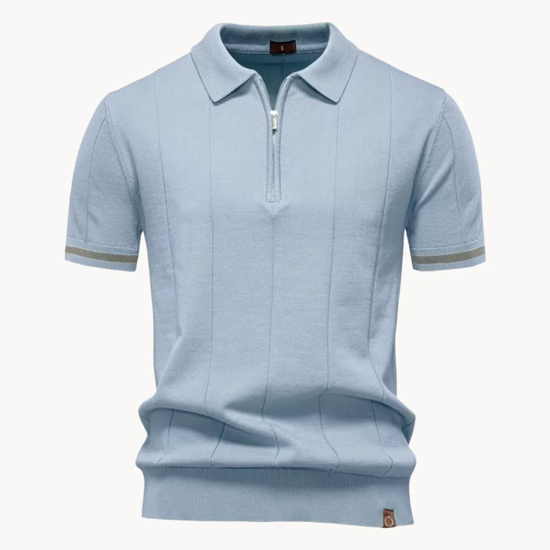 Mens Short Zip Polo Classic Collar