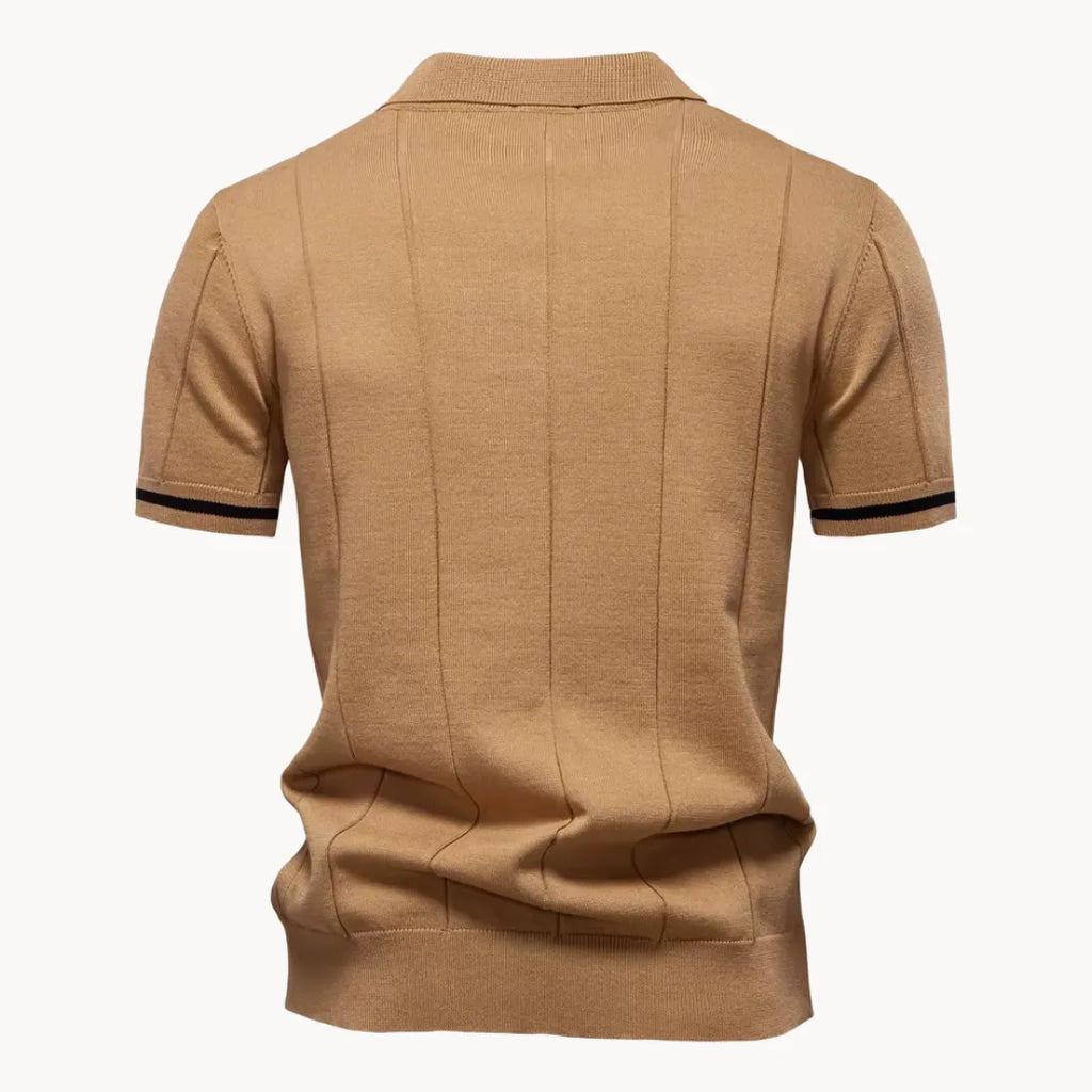 Mens Short Zip Polo Classic Collar