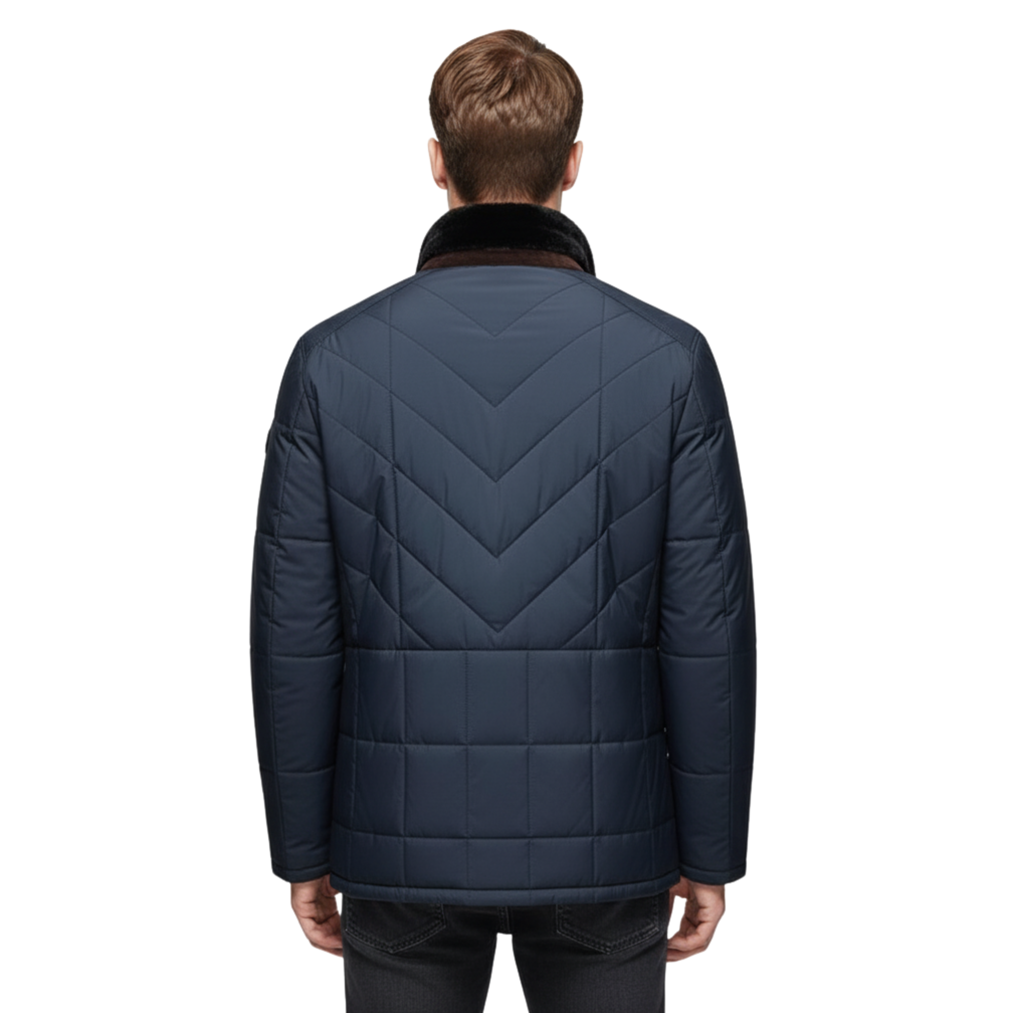 Mens Quilted Stand Collar Jacket