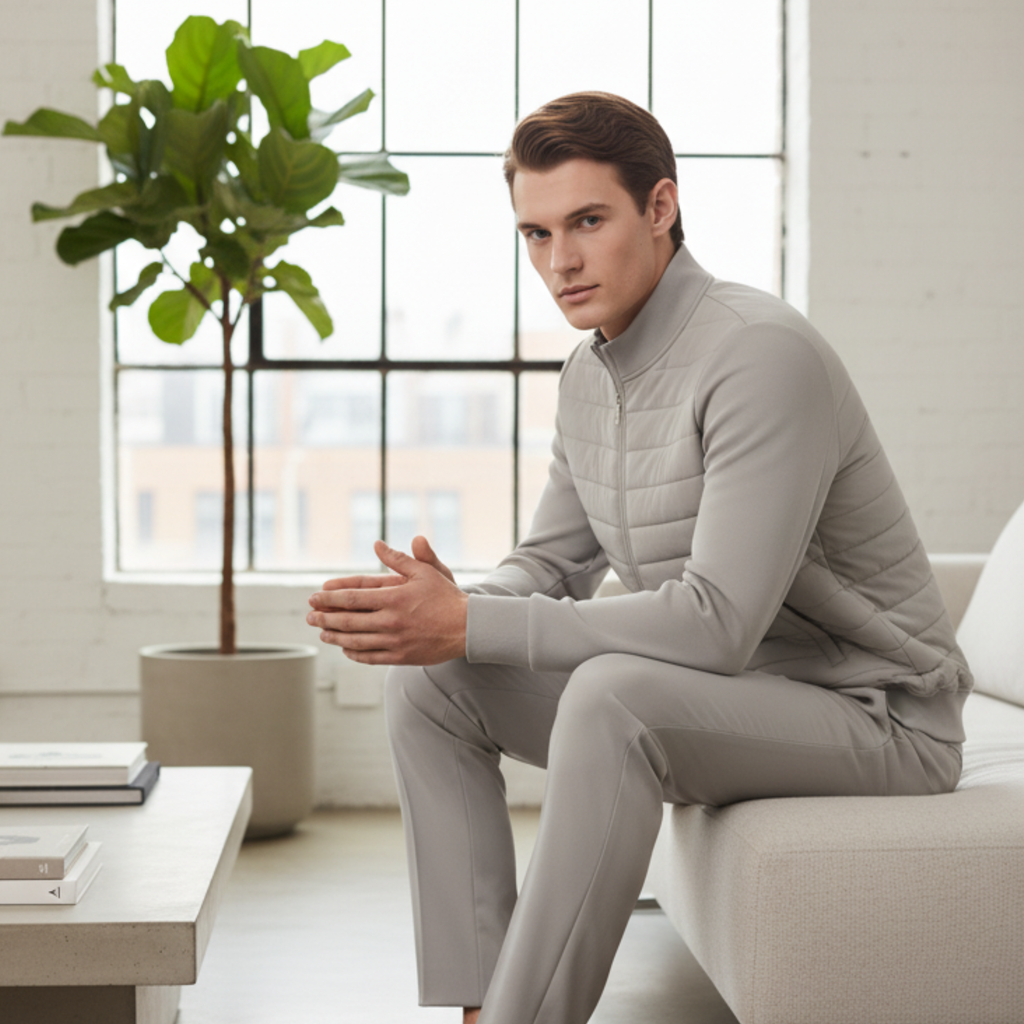 Mens Quilted Puffer Bomber