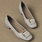 Comfort Heels Low Square Heel Cushioned Buckle