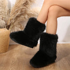 Winter Boots Fleece Lined Ankle Warm Plush Anti Slip Women's