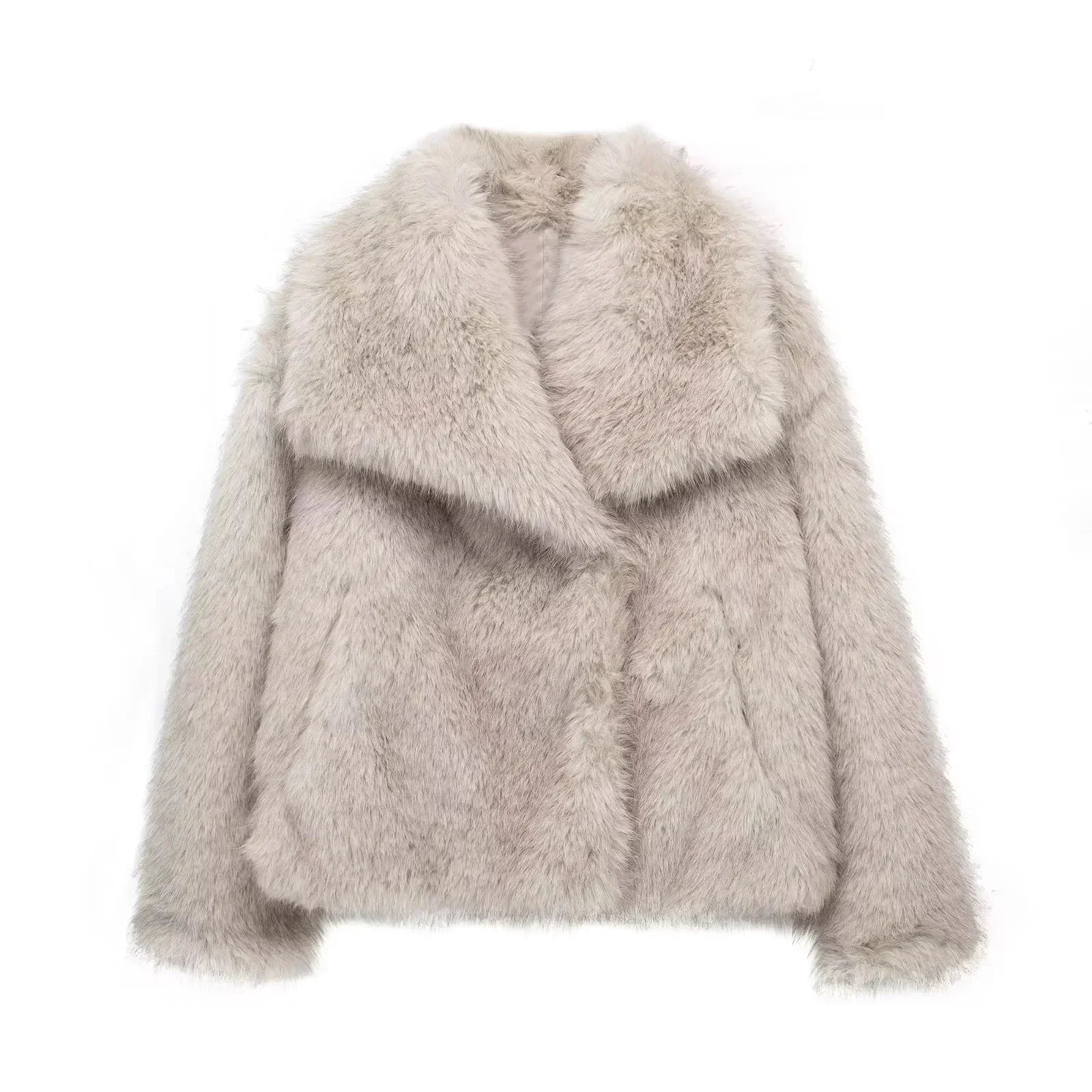 Faux Fur Winter Coat Plush Soft Warm Look Cosy
