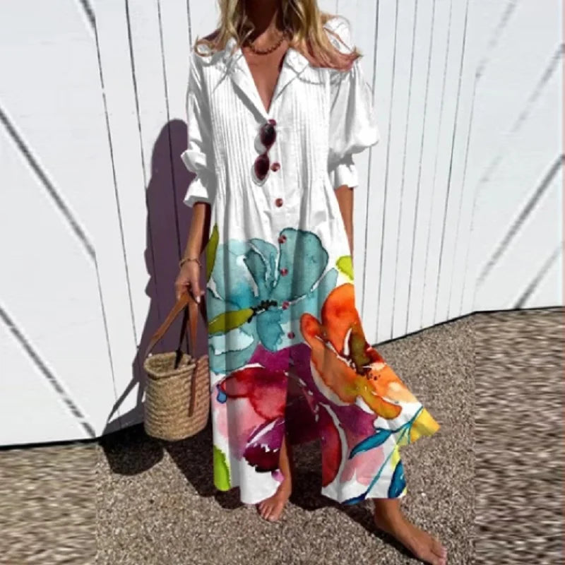 Boho Maxi Dress Lace Flowy