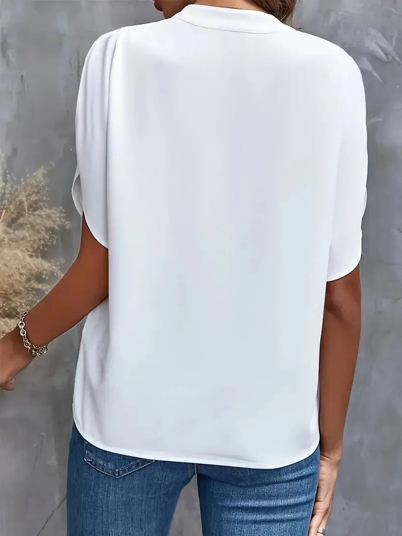 Womens V Neck Blouse Flowy Five Color