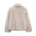 Faux Fur Winter Coat Plush Soft Warm Look Cosy