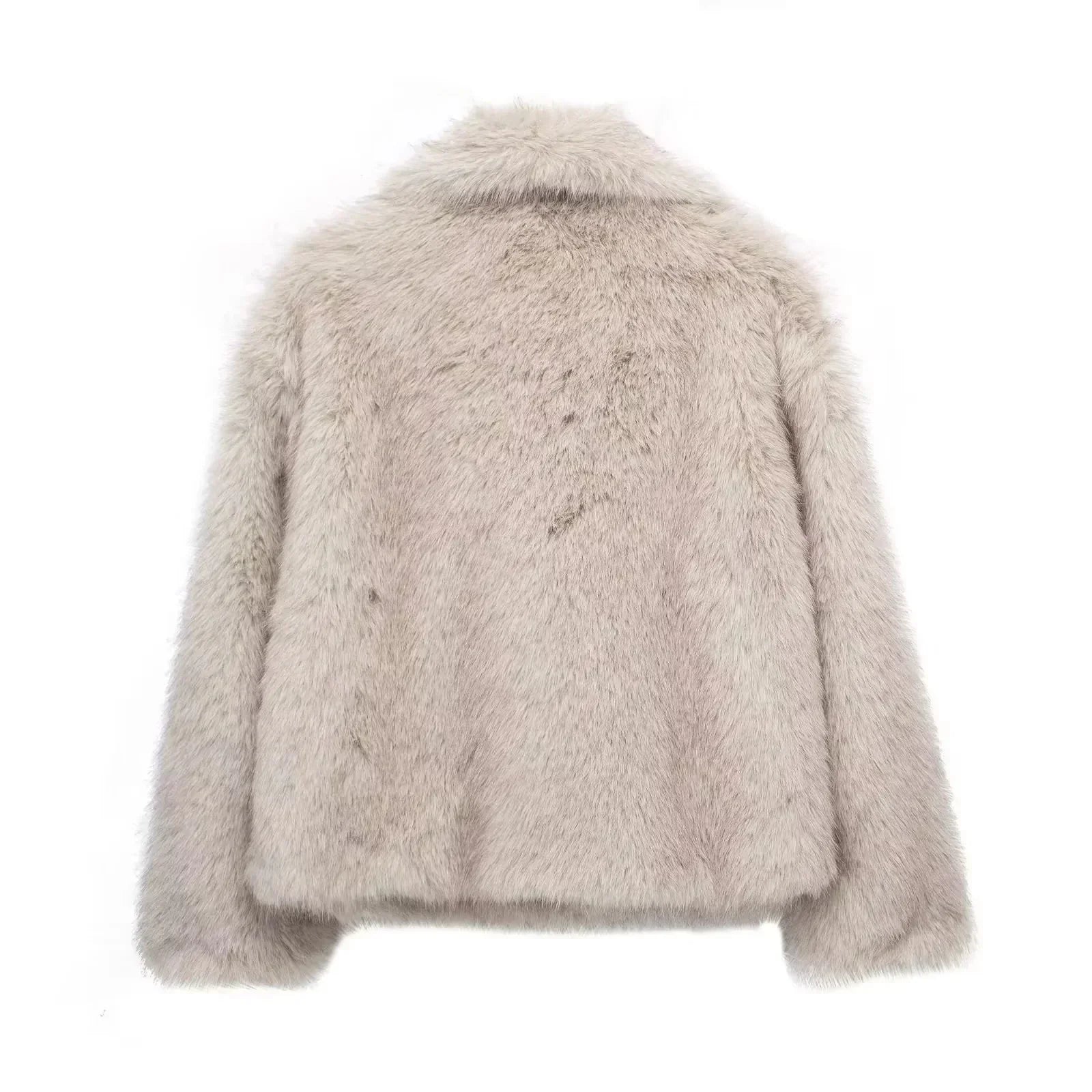 Faux Fur Winter Coat Plush Soft Warm Look Cosy