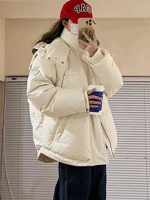 Women's Winter Jacket Hooded Padded Pockets Warm Look
