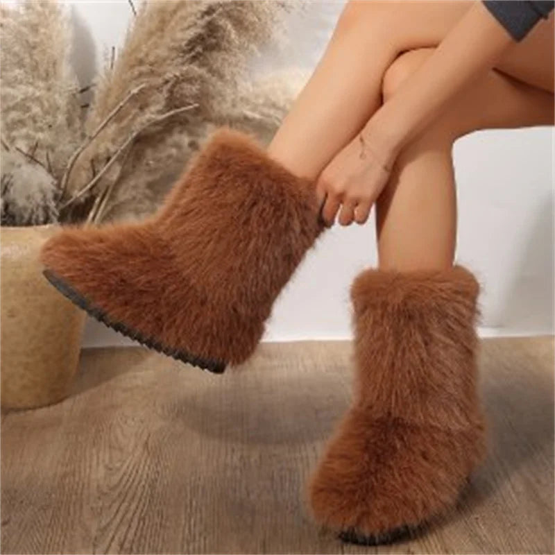 Winter Boots Fleece Lined Ankle Warm Plush Anti Slip Women's