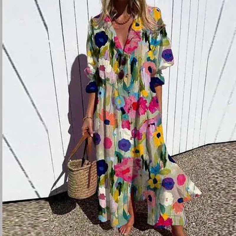 Boho Maxi Dress Lace Flowy