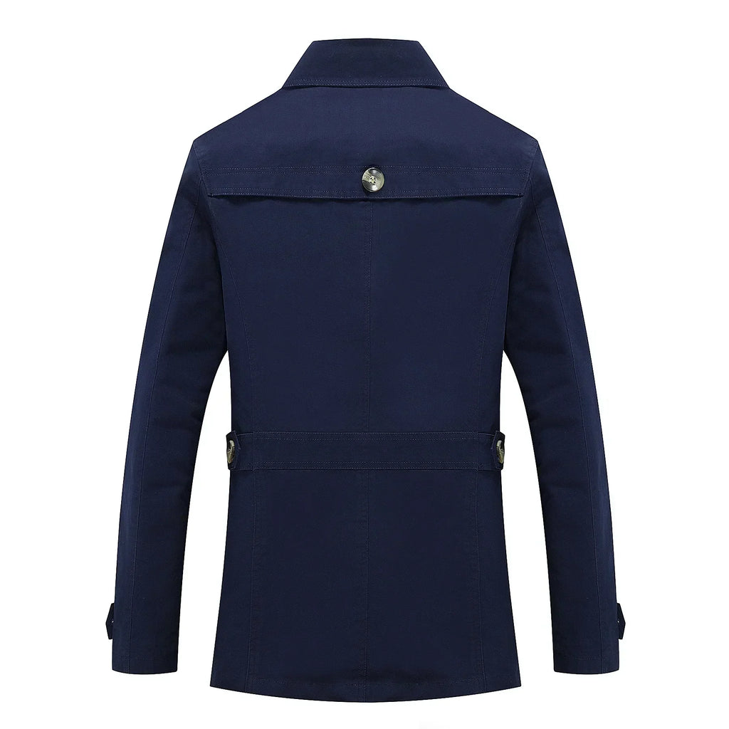 Men's Long Trench Coat Formal Classic Autumn Outerwear