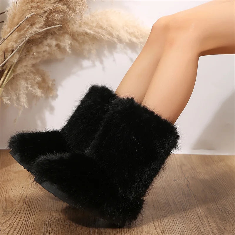Winter Boots Fleece Lined Ankle Warm Plush Anti Slip Women's