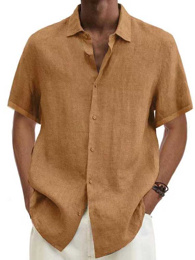 Mens Casual Short Sleeve Shirt Five Color