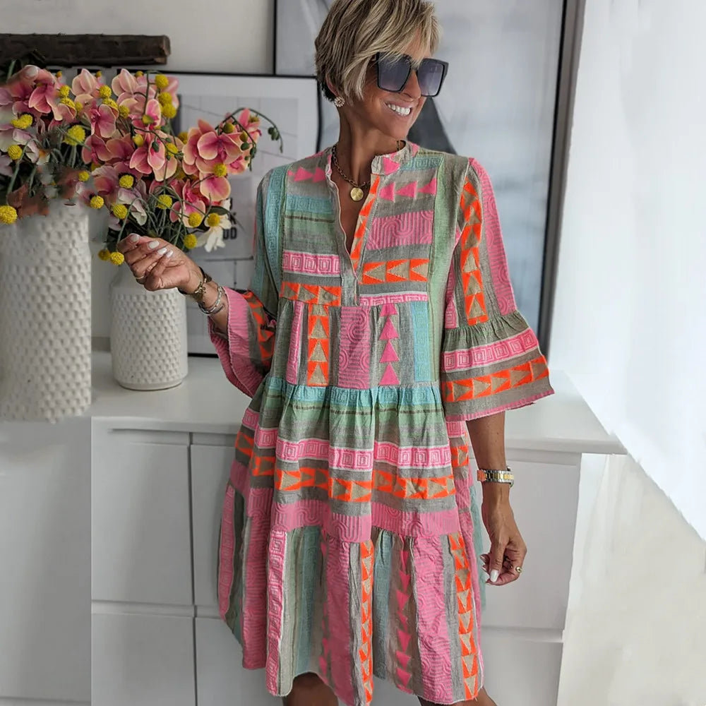 Spring Dress A-Line Ruffle