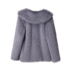 Faux Fur Winter Coat Plush Soft Warm Look Cosy