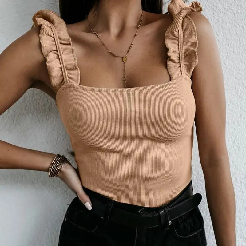 Ruffle Strap Summer Top